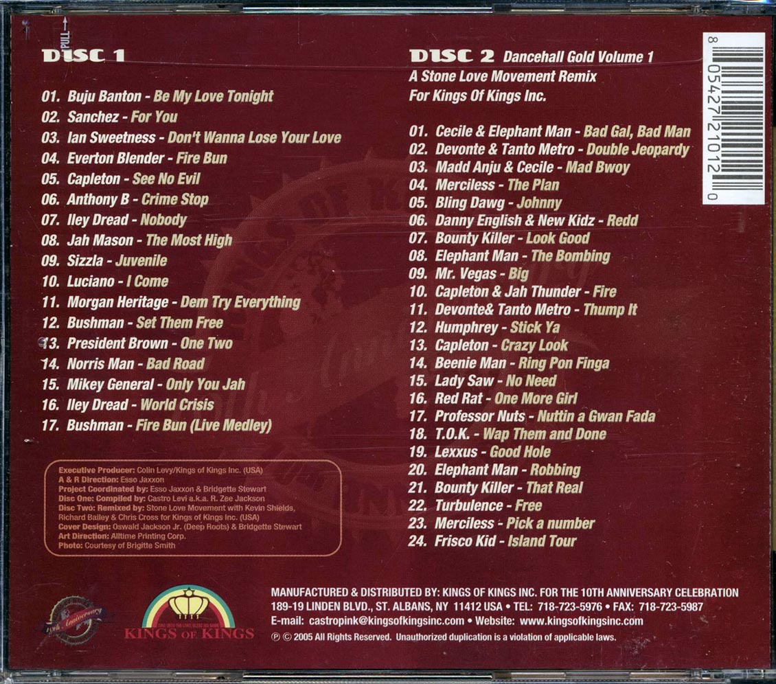 Various - Dancehall Gold Vol. 1 + Stone Love Mix CD [2005 New Double CD]