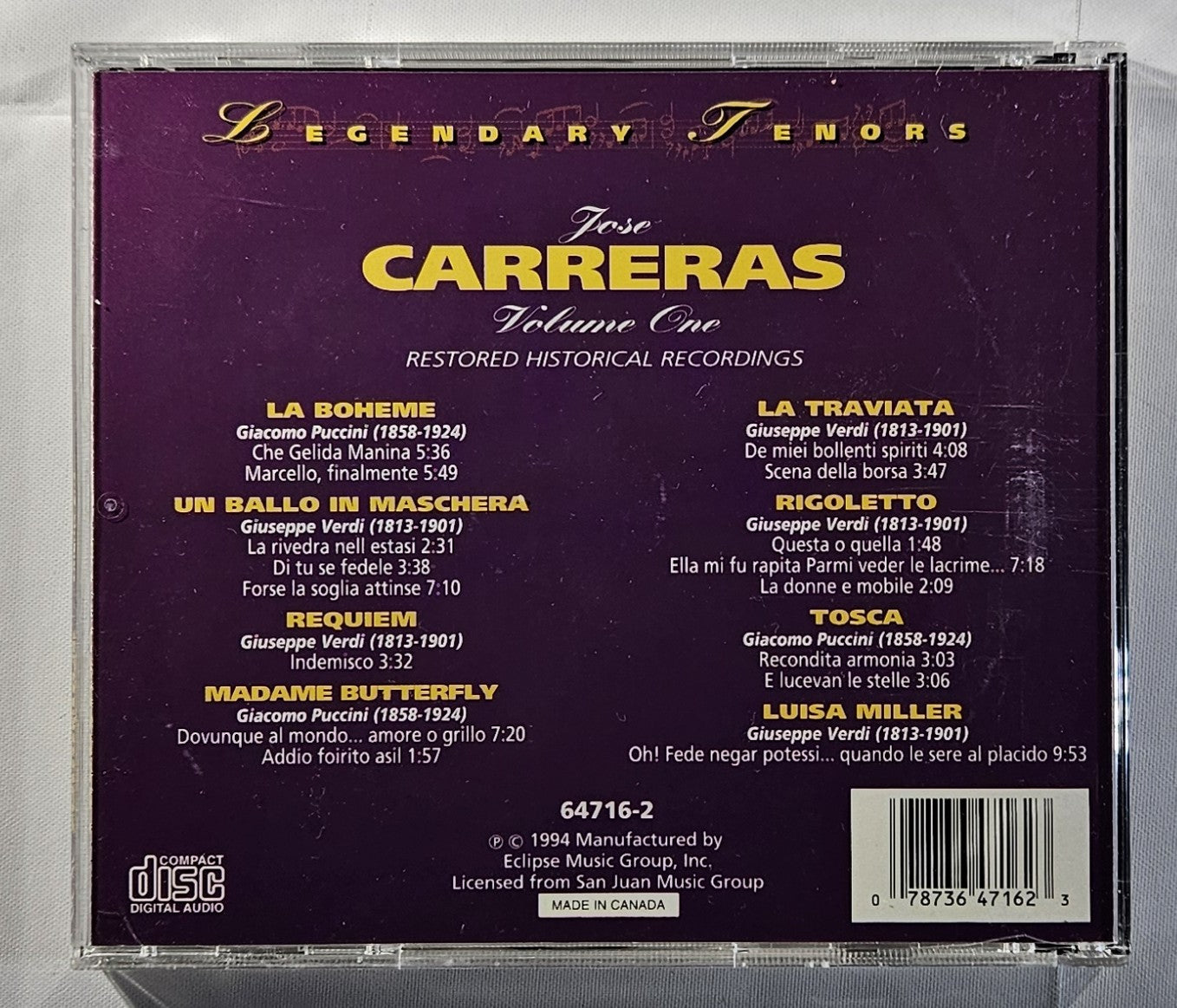 Various - Legendary Tenors (Three Volume Collection) [1998 Used Triple CD]