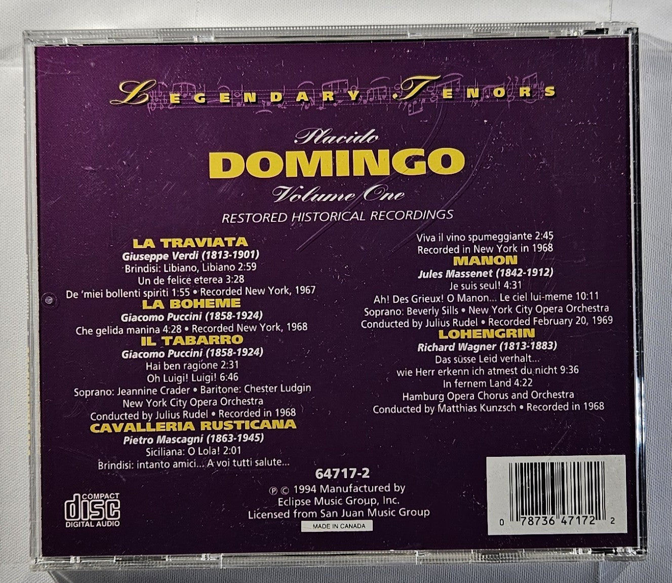 Various - Legendary Tenors (Three Volume Collection) [1998 Used Triple CD]