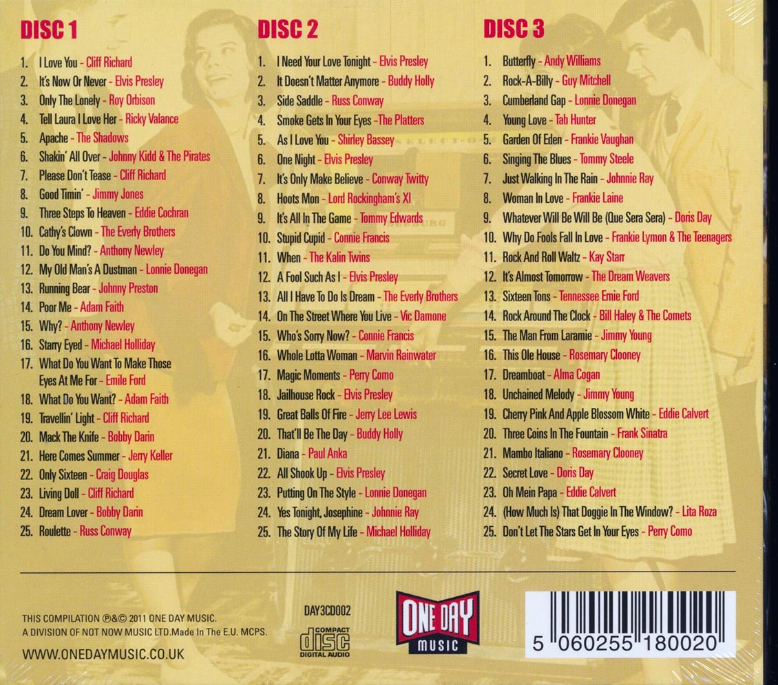 Various - No. 1 Hits of the '50s [2011 Compilation] [New Triple CD]