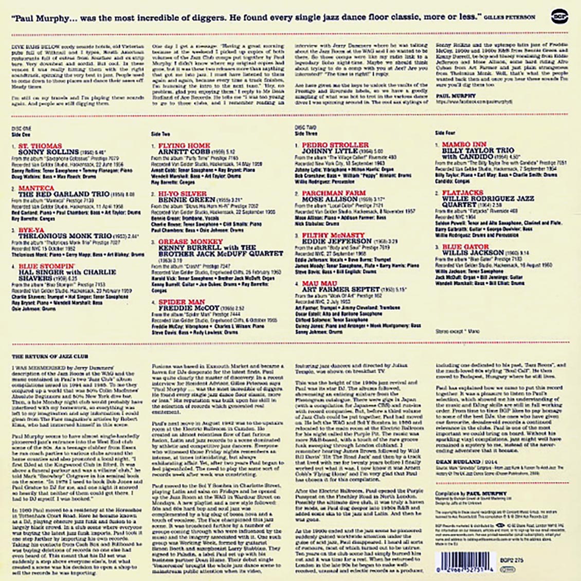 Various - Paul Murphy Presents The Return of Jazz Club [2014 Compilation] [New Double Vinyl Record LP]