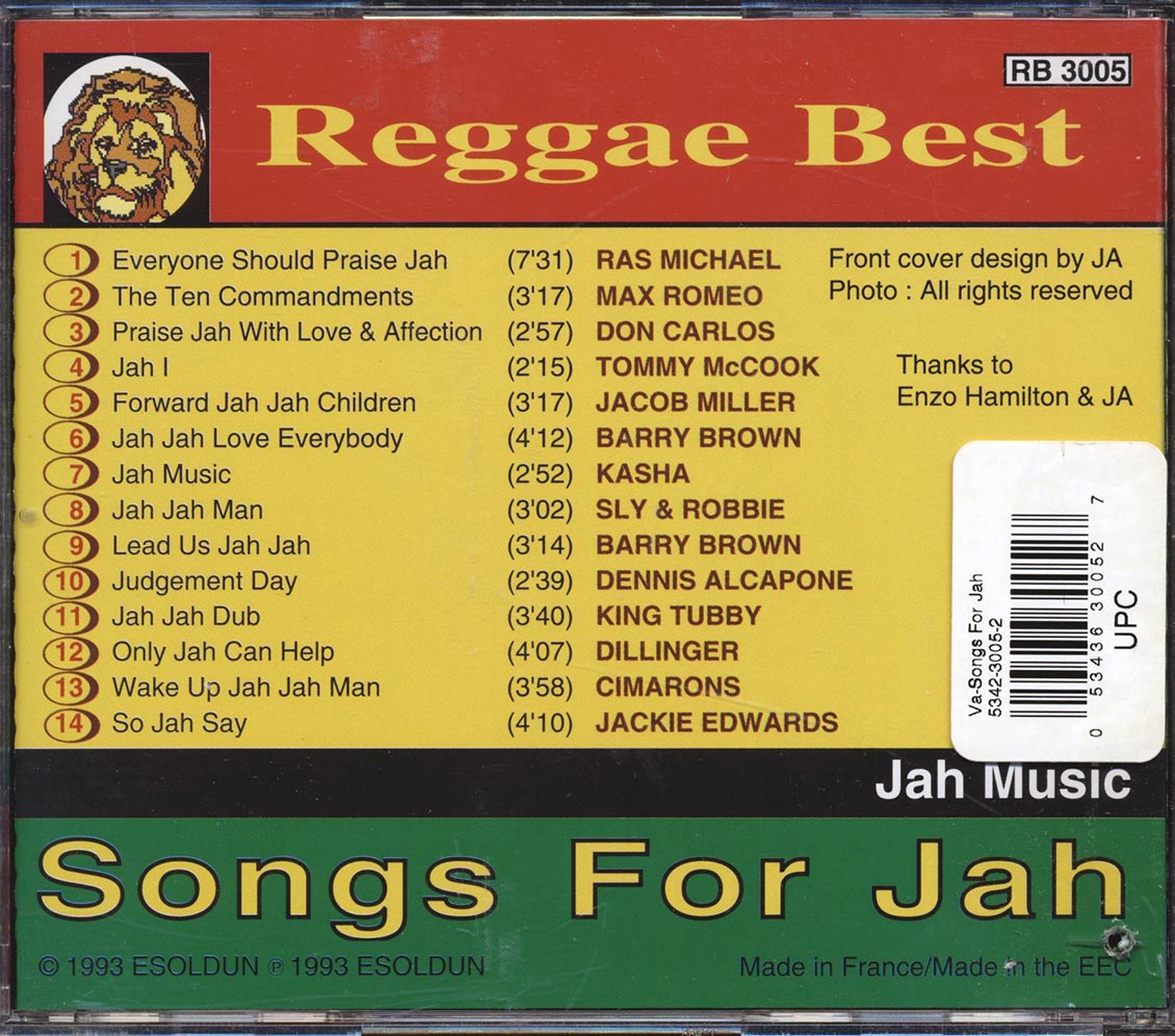 Various - Songs for Jah (Jas Music) [1993 Compilation] [New CD]