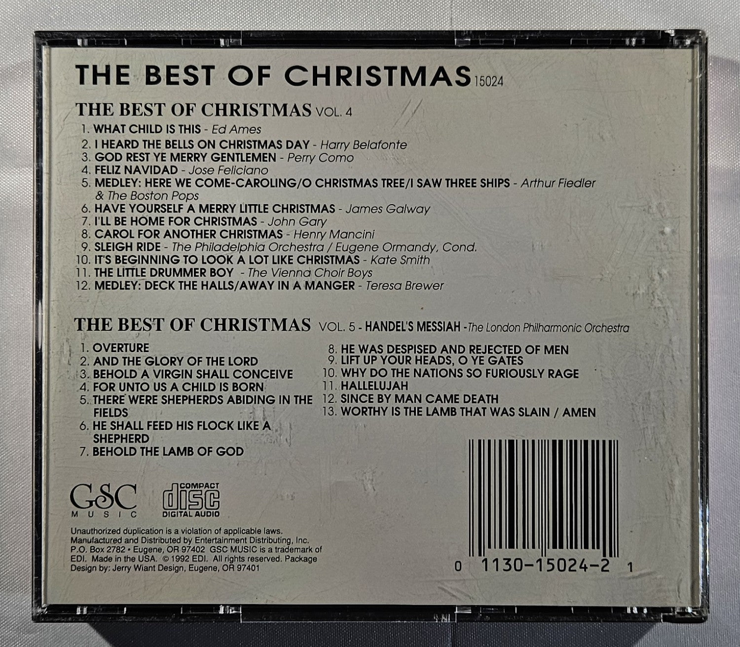 Various - The Best of Christmas [1992 Compilation] [Used Double CD]