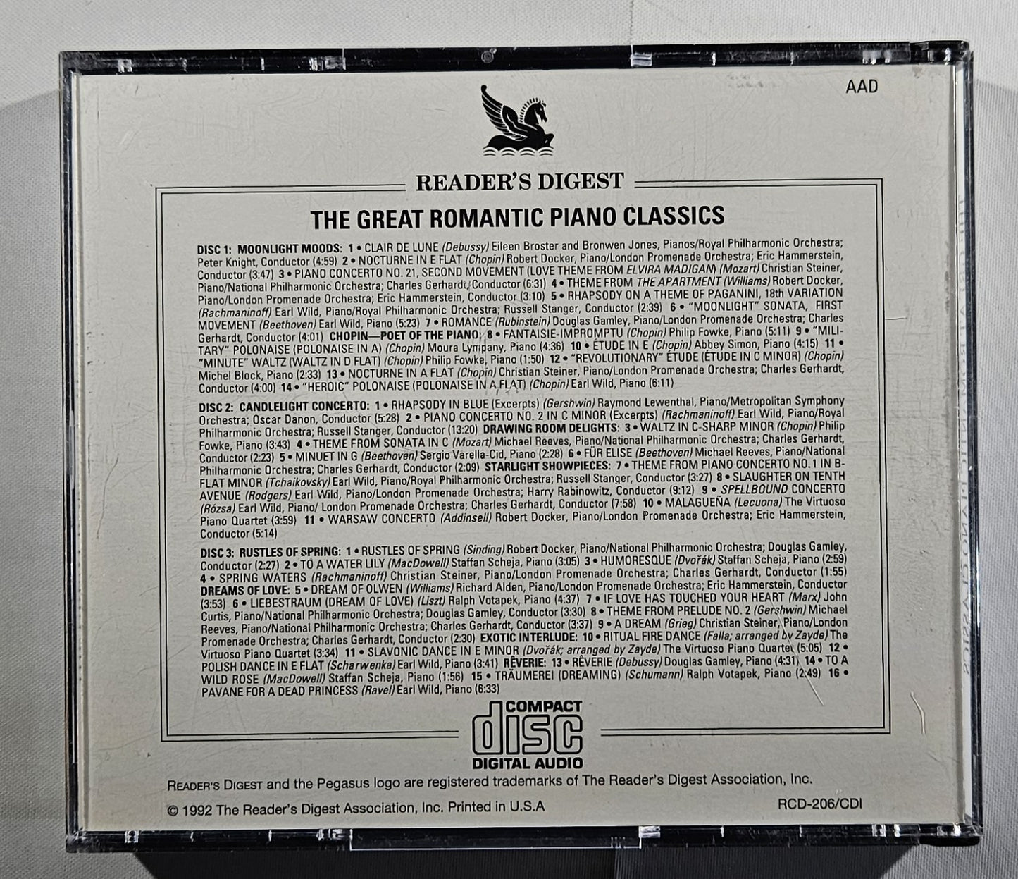 Various - The Great Romantic Piano Classics [1992 Compilation] [Used Triple CD]