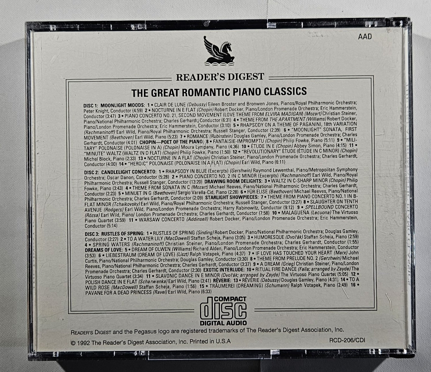 Various - The Great Romantic Piano Classics [1992 Compilation] [Used Triple CD]