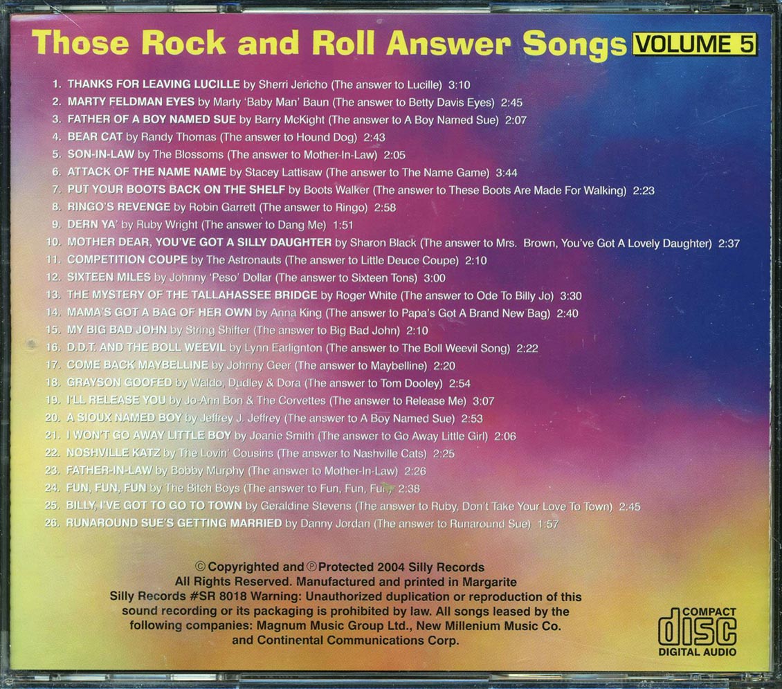 Various - Those Rock 'n' Roll Answer Songs Vol 5 [2004 Compilation] [New CD]