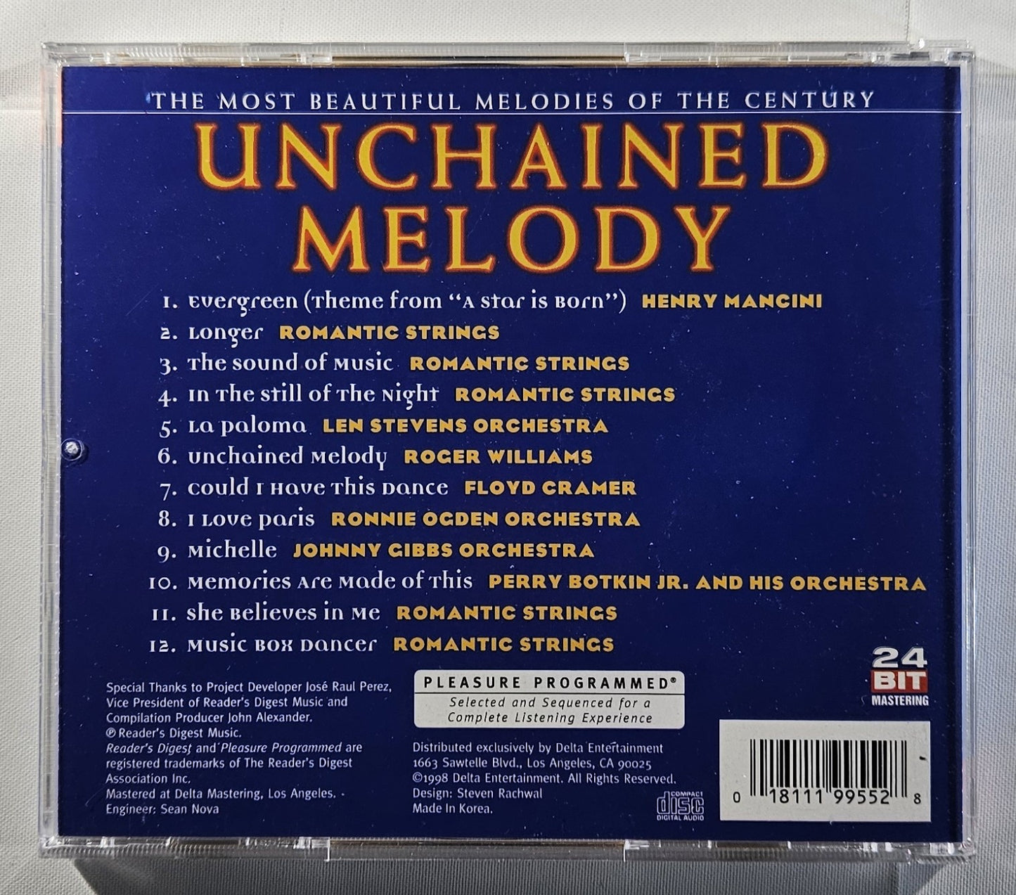 Various - Unchained Melody [1998 Compilation] [Used CD]