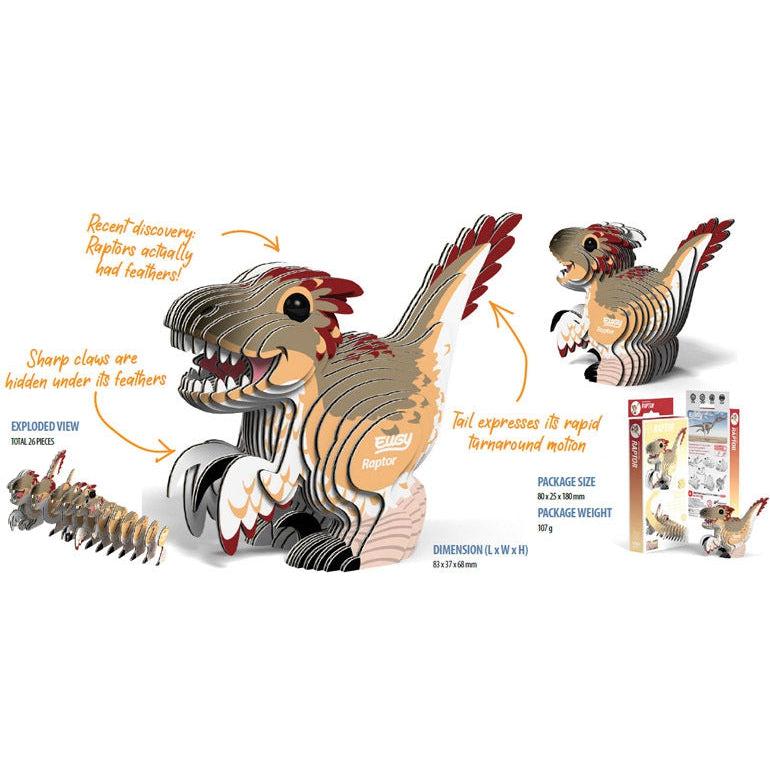 Velociraptor 3D Cardboard Model Kit Eugy