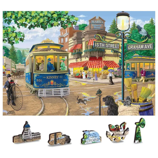 Victorian Street 200 Piece Wood Jigsaw Puzzle Wooden City