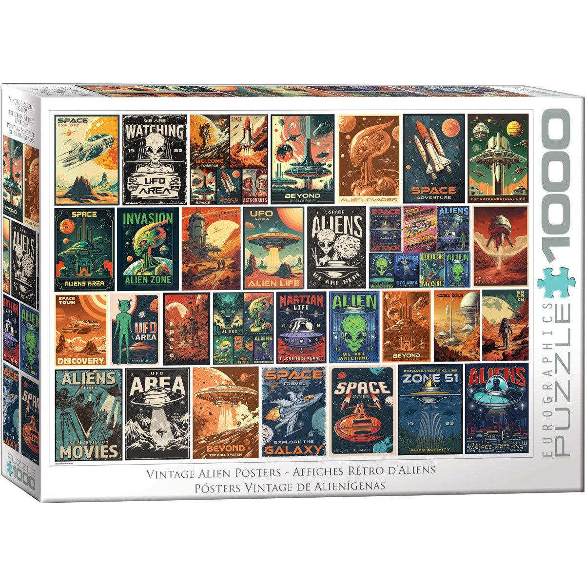 Vintage Alien Posters 1000 Piece Jigsaw Puzzle Eurographics