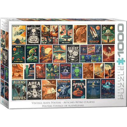 Vintage Alien Posters 1000 Piece Jigsaw Puzzle Eurographics