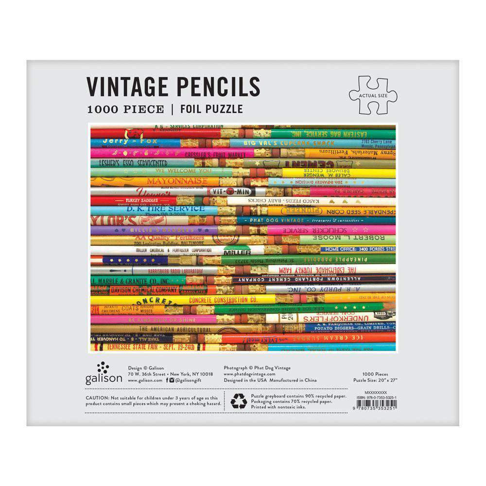 Vintage Pencils 1000 Piece Jigsaw Puzzle Galison