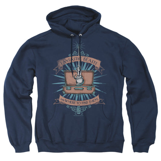 Fantastic Beasts Briefcase Mens Hoodie Navy Officially Licensed