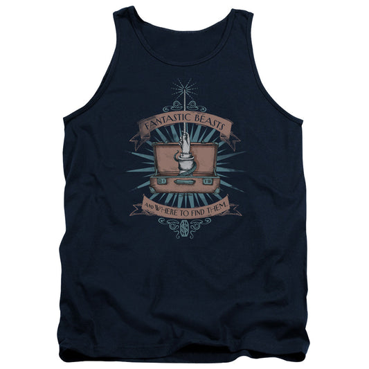 Fantastic Beasts Briefcase Mens Tank Top Shirt Navy Blue Officially Licensed