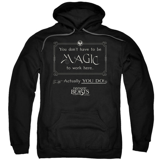 Fantastic Beasts Magic To Work Here Mens Hoodie Black Officially Licensed