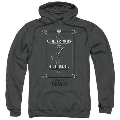 Fantastic Beasts Curse It Mens Hoodie Charcoal Officially Licensed