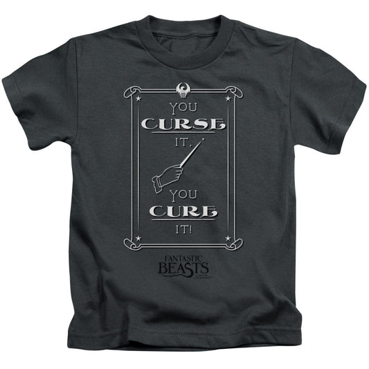 Fantastic Beasts Curse It Juvenile Kids Youth T Shirt Charcoal Officially Licensed