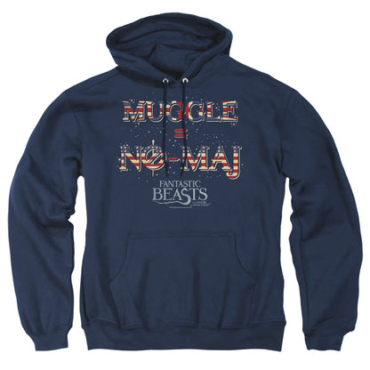 Fantastic Beasts Uk Us No Maj Mens Hoodie Navy Officially Licensed