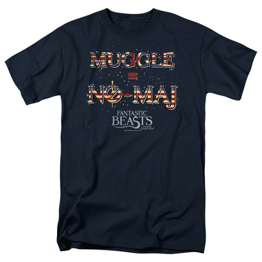 Fantastic Beasts Uk Us No Maj Mens T Shirt Navy Officially Licensed