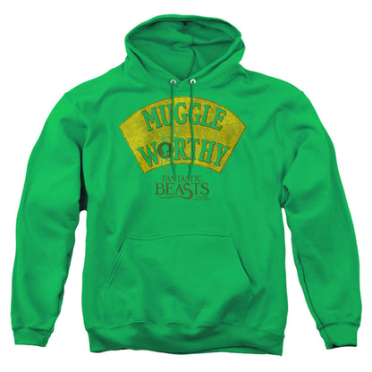 Fantastic Beasts Muggle Worthy Mens Hoodie Kelly Green Officially Licensed