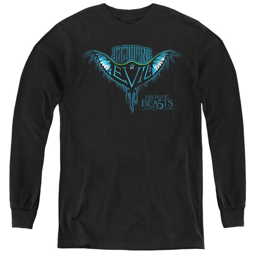Fantastic Beasts Swooping Evil Long Sleeve Kids Youth T Shirt Black Officially Licensed