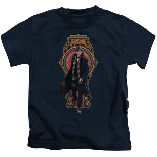 Fantastic Beasts Newt Scamander Juvenile Kids Youth T Shirt Navy Blue Officially Licensed