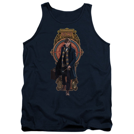 Fantastic Beasts Newt Scamander Mens Tank Top Shirt Navy Blue Officially Licensed