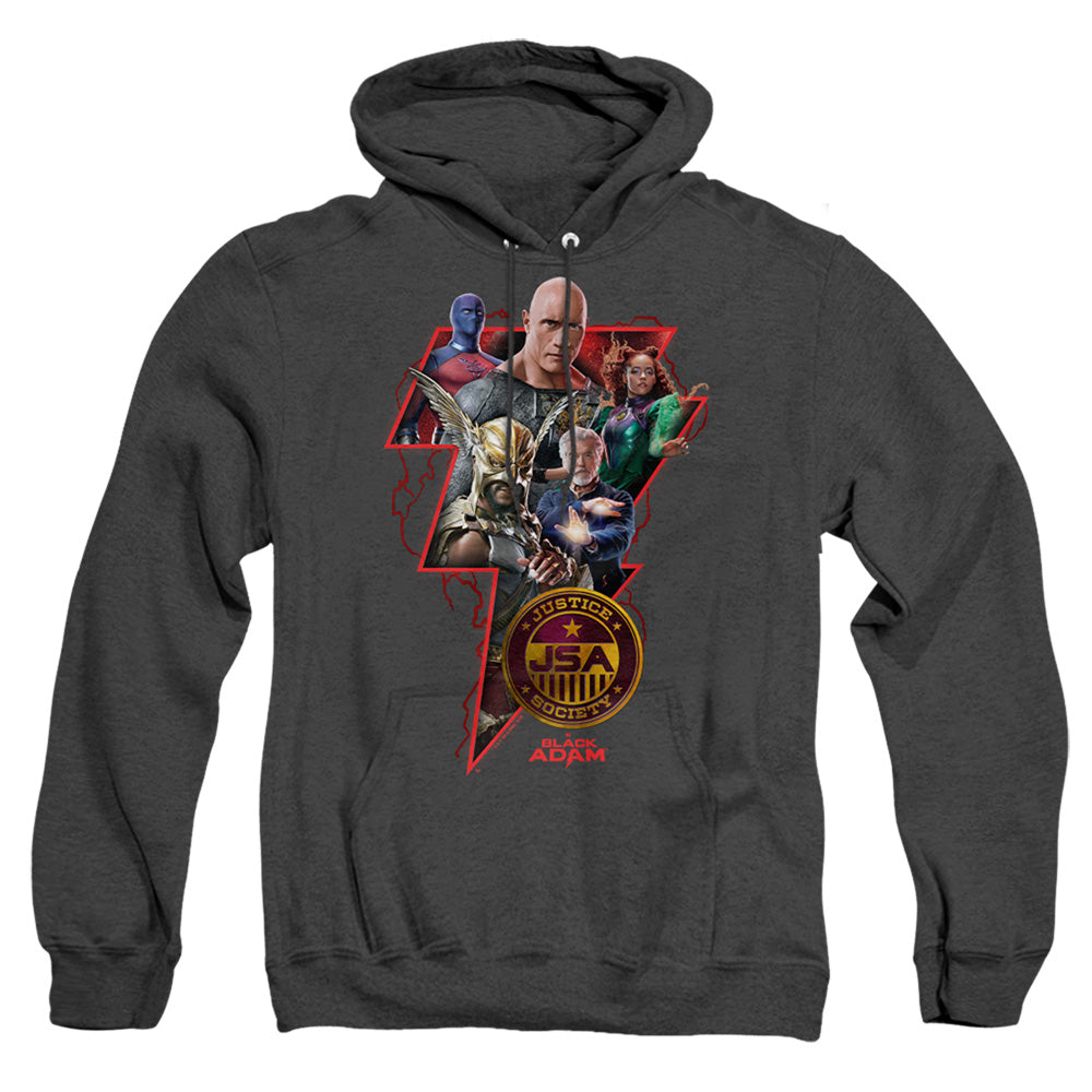 Black Adam Black Adam Character Bolt Heather Mens Hoodie Black Officially Licensed