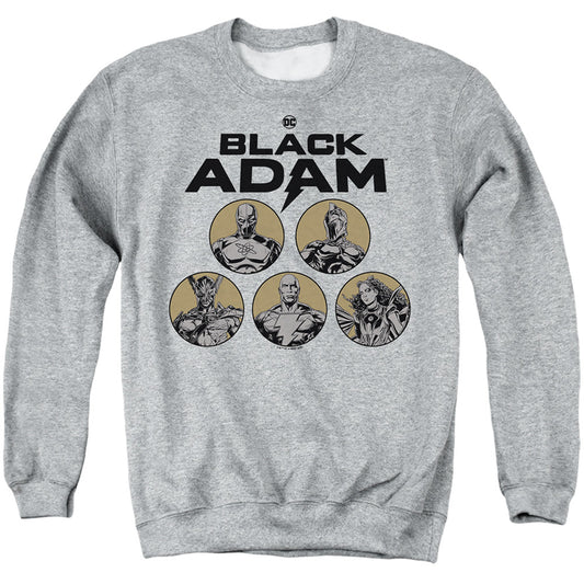 Black Adam Black Adam Contrast Group Mens Crewneck Sweatshirt Athletic Heather
