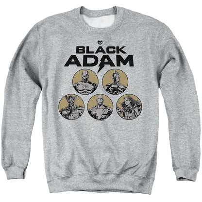 Black Adam Black Adam Contrast Group Mens Crewneck Sweatshirt Athletic Heather Officially Licensed