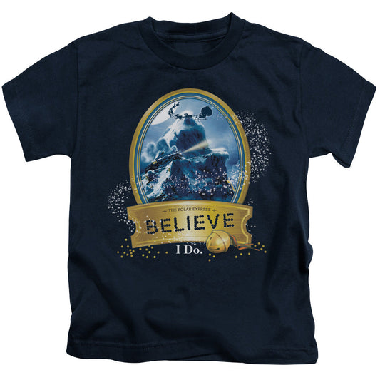 The Polar Express True Believer Juvenile Kids Youth T Shirt Navy Blue Officially Licensed