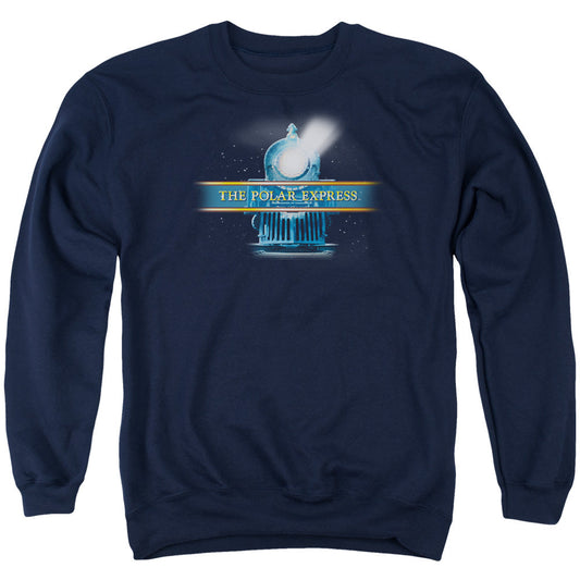 The Polar Express Train Logo Mens Crewneck Sweatshirt Navy Blue Officially Licensed