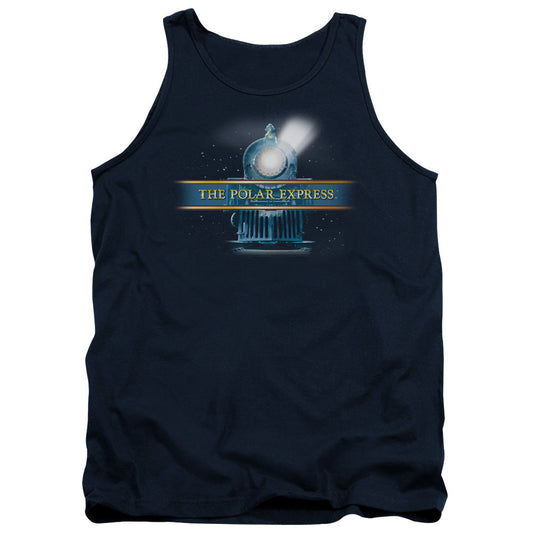 The Polar Express Train Logo Mens Tank Top Shirt Navy Blue Officially Licensed