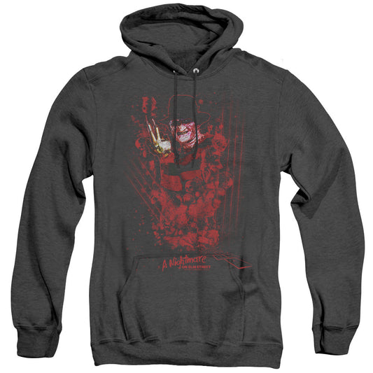 Nightmare On Elm Street One Two Freddys Coming For You Heather Mens Hoodie Black Officially Licensed