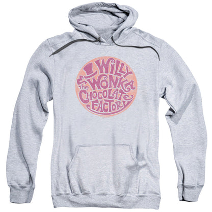 Willy Wonka And The Chocolate Factory Circle Logo Mens Hoodie Athletic Heather Officially Licensed