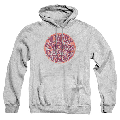 Willy Wonka And The Chocolate Factory Circle Logo Mens Hoodie Athletic Heather Officially Licensed
