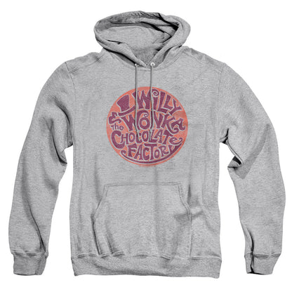 Willy Wonka And The Chocolate Factory Circle Logo Mens Hoodie Athletic Heather Officially Licensed