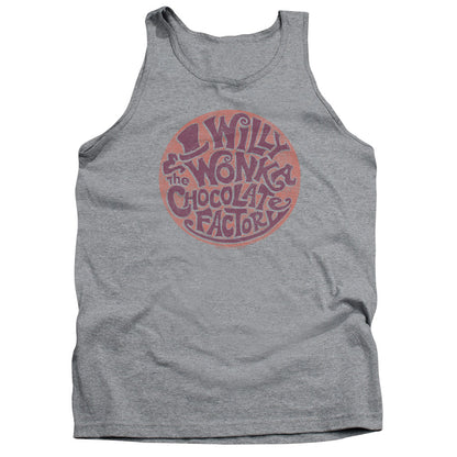 Willy Wonka And The Chocolate Factory Circle Logo Mens Tank Top Shirt Athletic Heather Officially Licensed