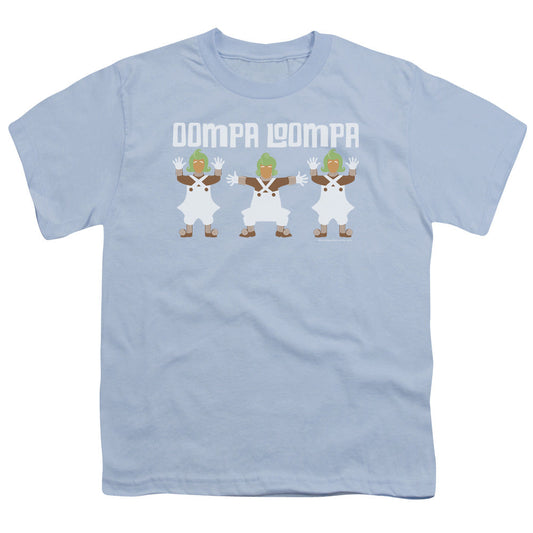 Willy Wonka And The Chocolate Factory Oompa Loompa Kids Youth T Shirt Light Blue Officially Licensed