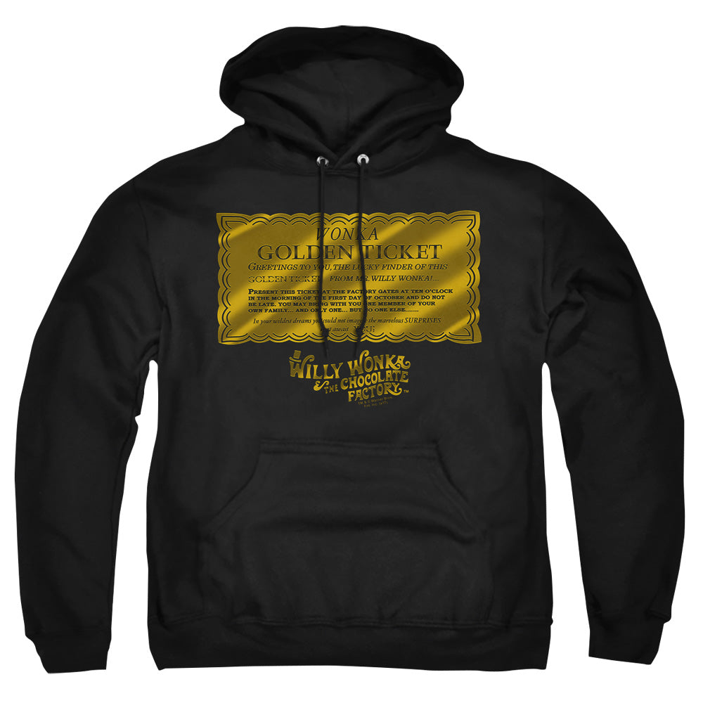Willy Wonka And The Chocolate Factory Golden Ticket Mens Hoodie Black Officially Licensed