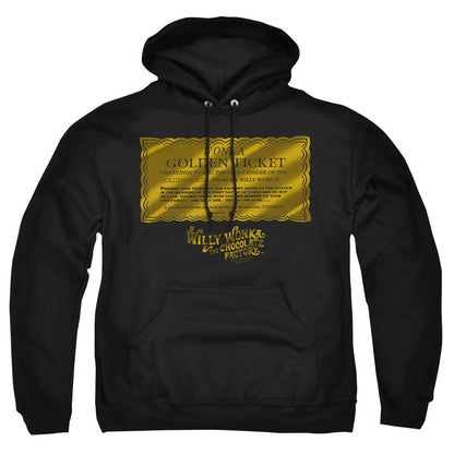 Willy Wonka And The Chocolate Factory Golden Ticket Mens Hoodie Black Officially Licensed