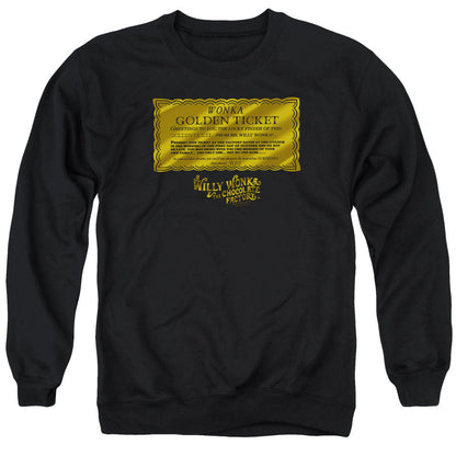 Willy Wonka And The Chocolate Factory Golden Ticket Mens Crewneck Sweatshirt Black Officially Licensed
