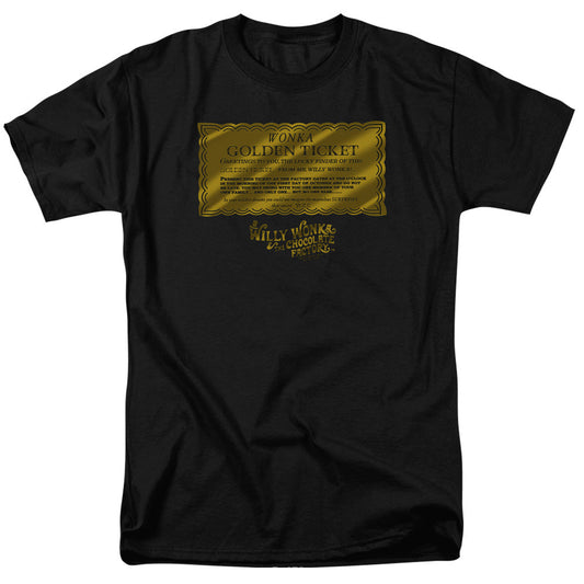 Willy Wonka And The Chocolate Factory Golden Ticket Mens T Shirt Black Officially Licensed