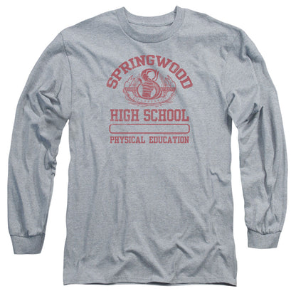 Nightmare On Elm Street Springwood High Mens Long Sleeve Shirt Athletic Heather Officially Licensed