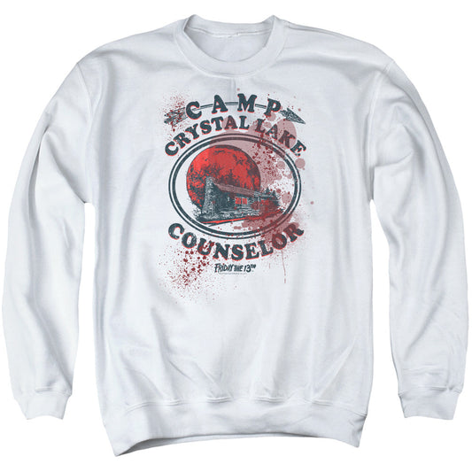 Friday The 13Th Camp Counselor Victim Mens Crewneck Sweatshirt White