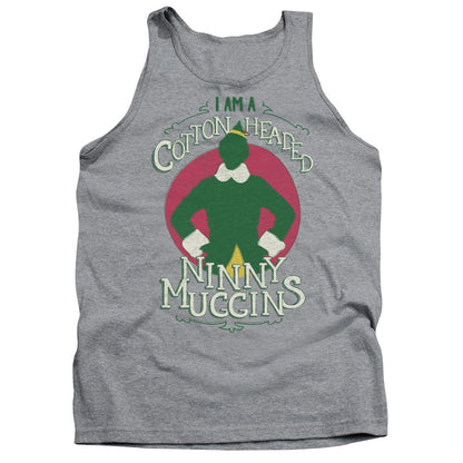 Elf Cotton Headed Mens Tank Top Shirt Athletic Heather Officially Licensed