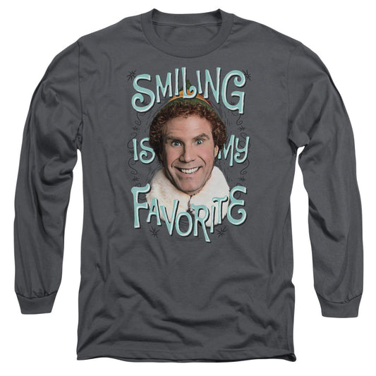 Elf Iling Mens Long Sleeve Shirt Charcoal Officially Licensed