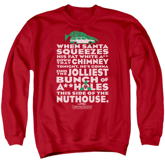 Christmas Vacation Jolliest Bunch Mens Crewneck Sweatshirt Red Officially Licensed