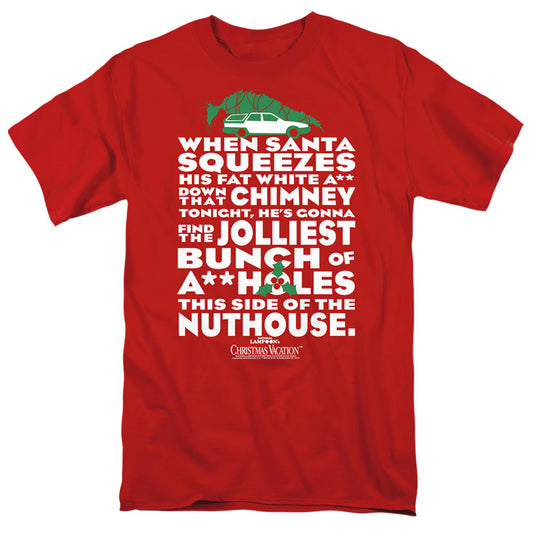 Christmas Vacation Jolliest Bunch Mens T Shirt Red Officially Licensed