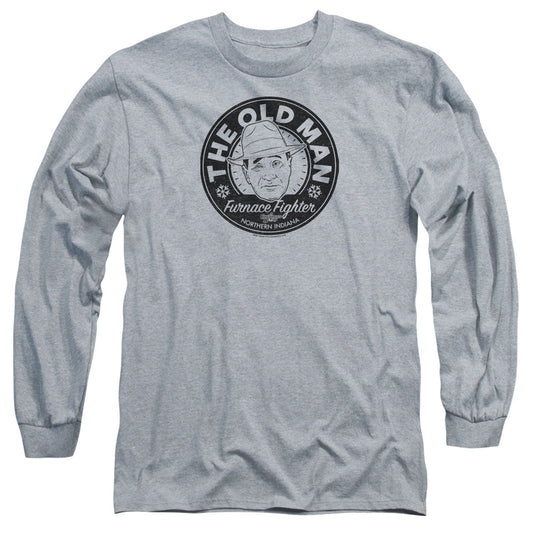 A Christmas Story The Old Man Mens Long Sleeve Shirt Athletic Heather Officially Licensed